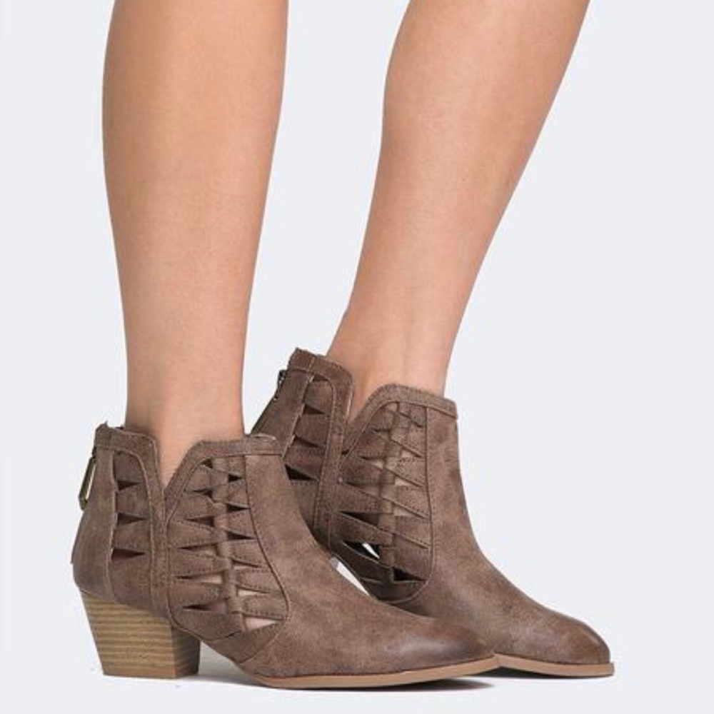 • Qupid • boho cutout booties